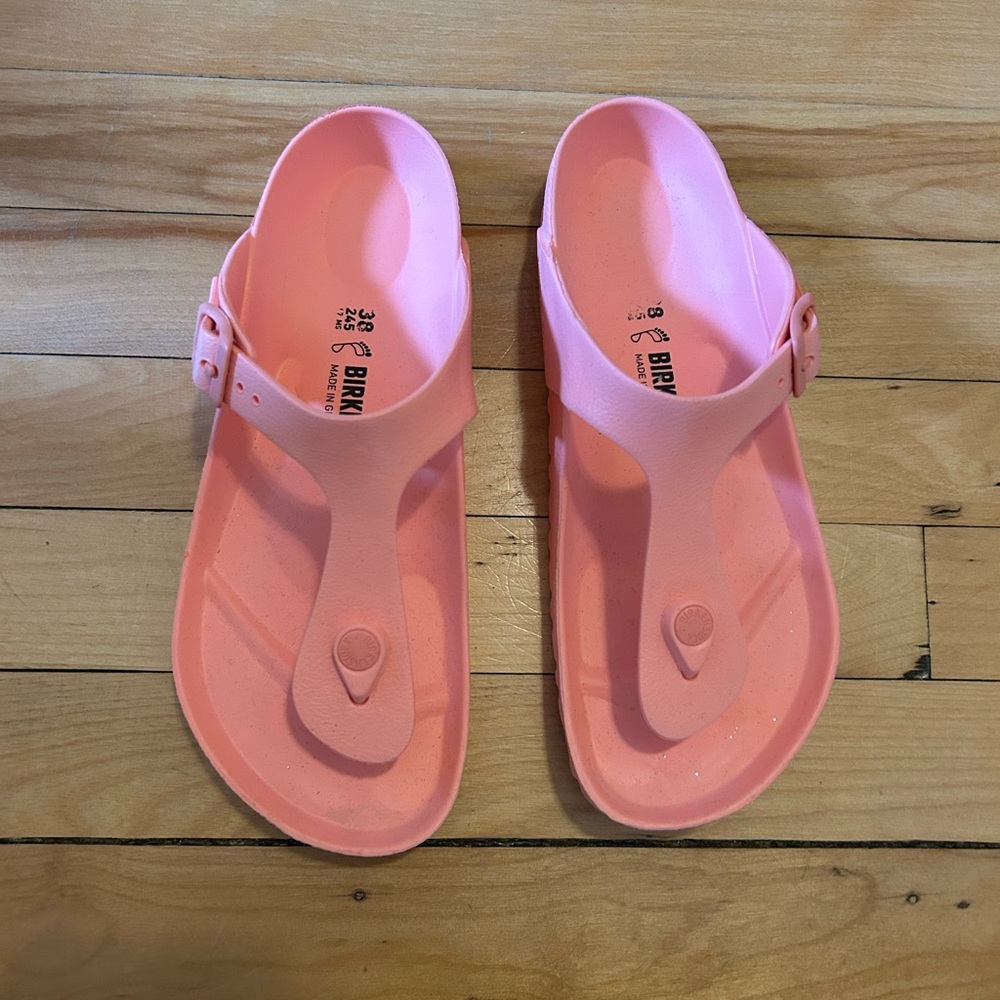 Birkenstock Eva Gizeh Sandals - 38 - Peach/Coral